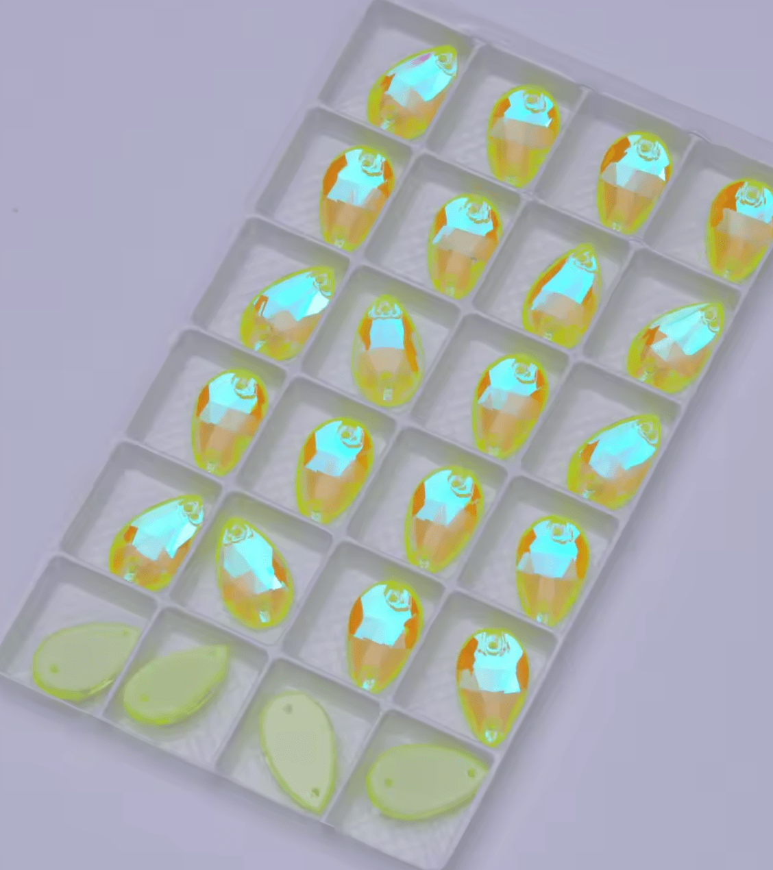 Electric Yellow DeLite Teardrops - Glass Rhinestones & Flatbacks