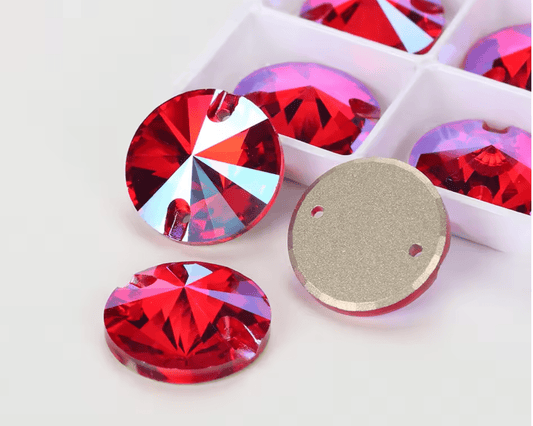 Premium Ultra Siam AB Glass Rivoli Rhinestones & Flatbacks