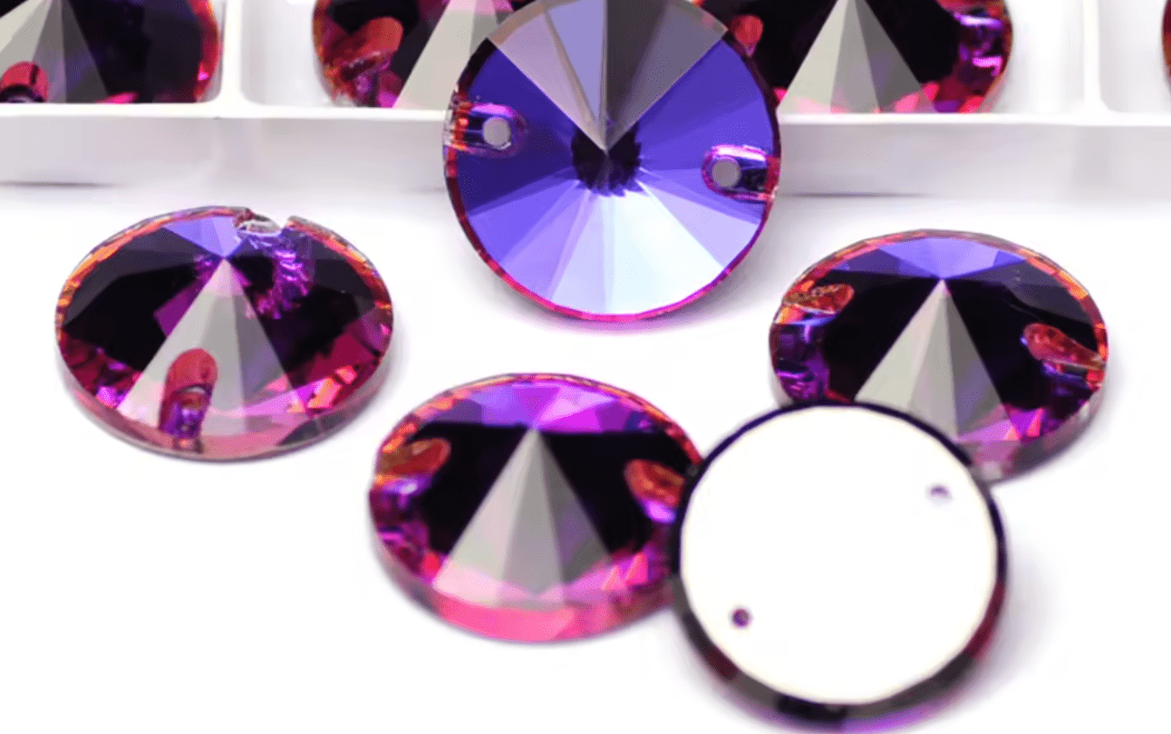 Premium Ultra Glass Heliotrope Purple Rivoli Rhinestones & Flatbacks