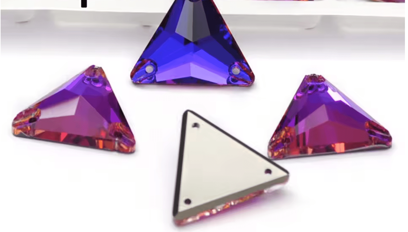 Premium Ultra Glass Heliotrope Purple Triangles Rhinestones & Flatbacks