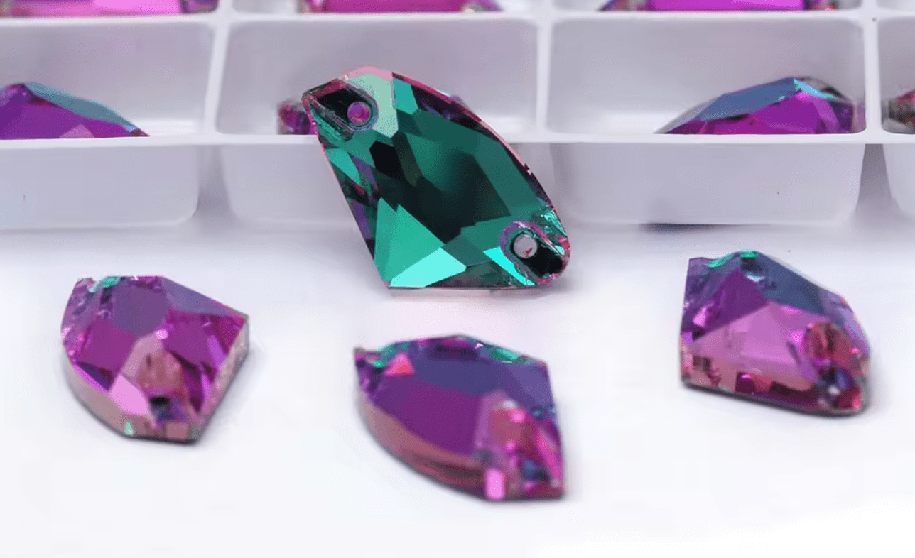 Ultra premium Emerald Vitrial Glass Galactic Shape Rhinestones & Flatbacks