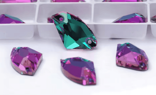 Ultra premium Emerald Vitrial Glass Galactic Shape Rhinestones & Flatbacks