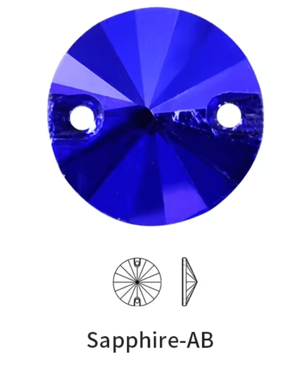 Standard Sapphire Glass Rivoli Rhinestones & Flatbacks