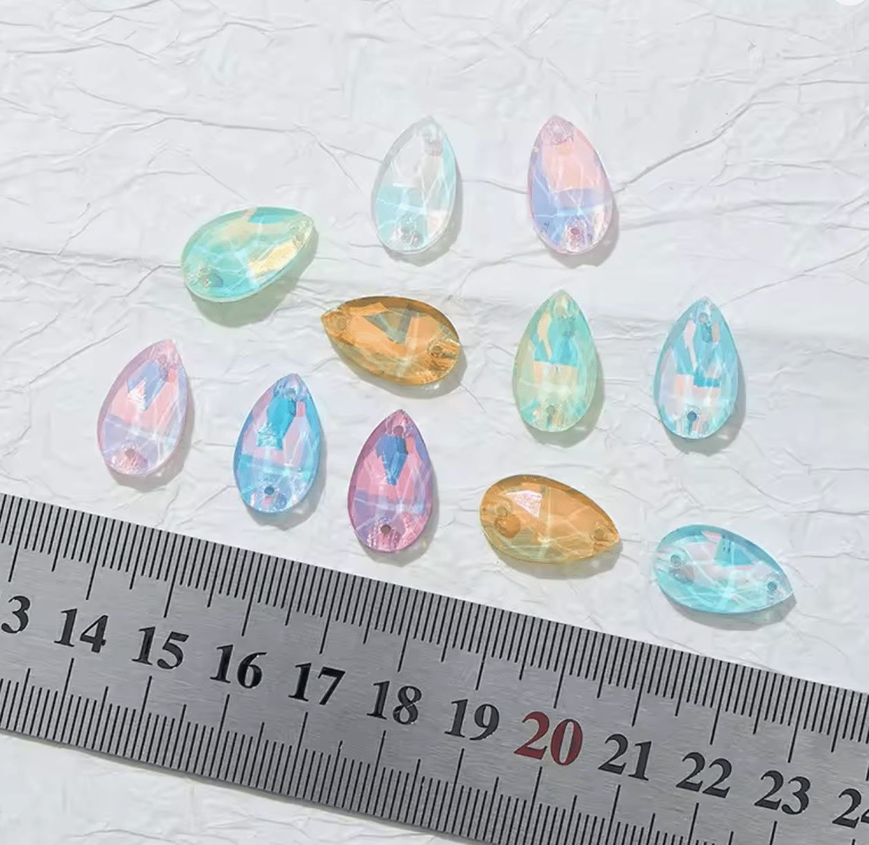 Mocha Pink Opal Tear Drops - Glass Rhinestones & Flatbacks