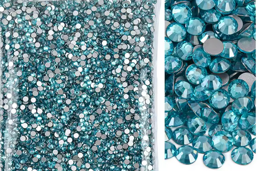 Aquamarine Satin Glass Rhinestones Rhinestones & Flatbacks