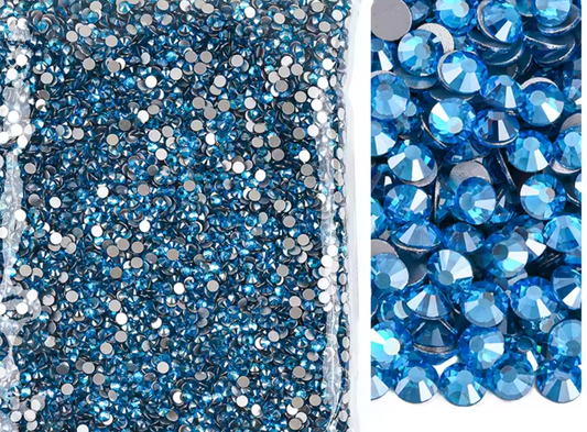 Capri Blue Satin Glass Rhinestones Rhinestones & Flatbacks