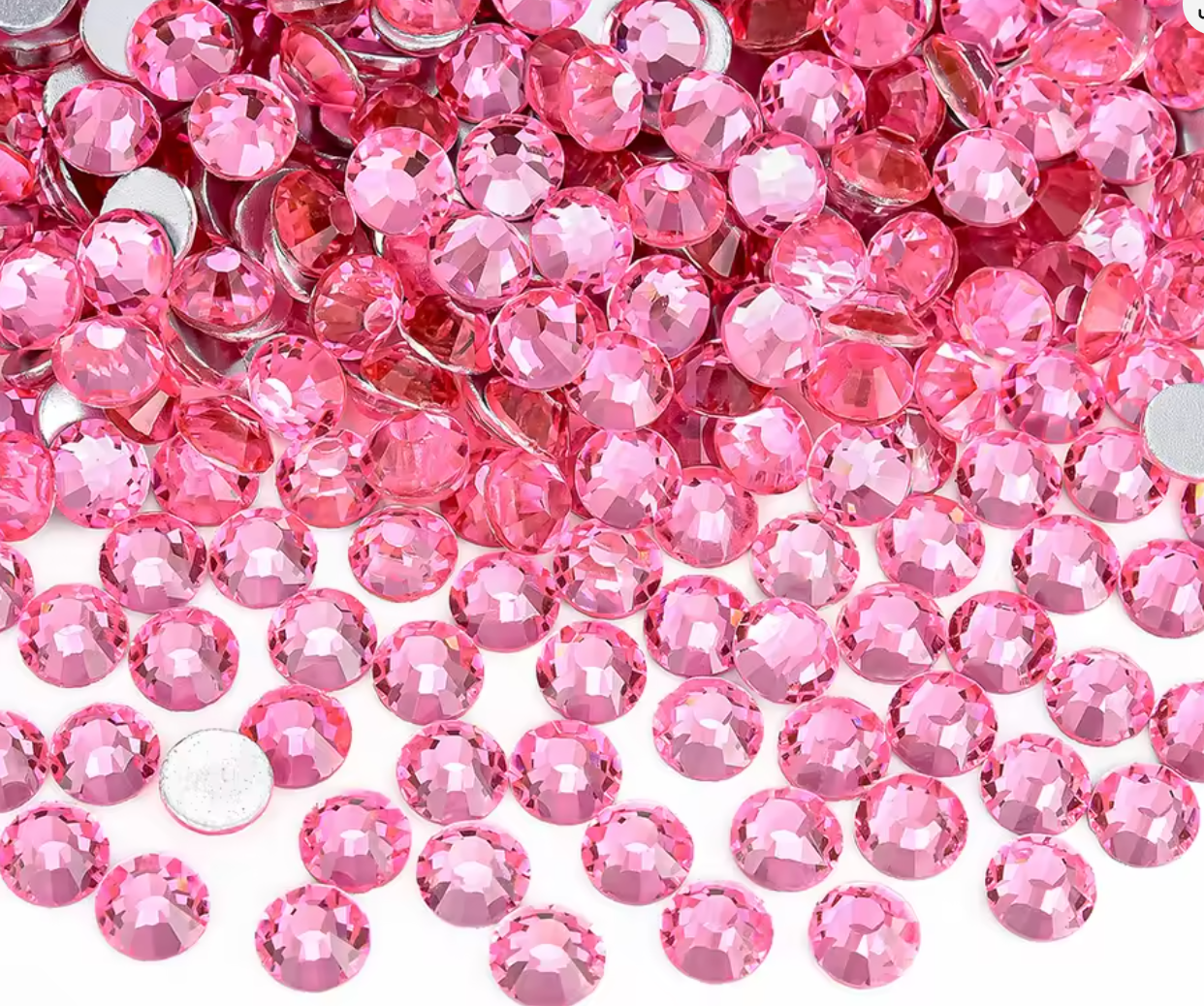Dark Pink Glass Rhinestones Rhinestones & Flatbacks