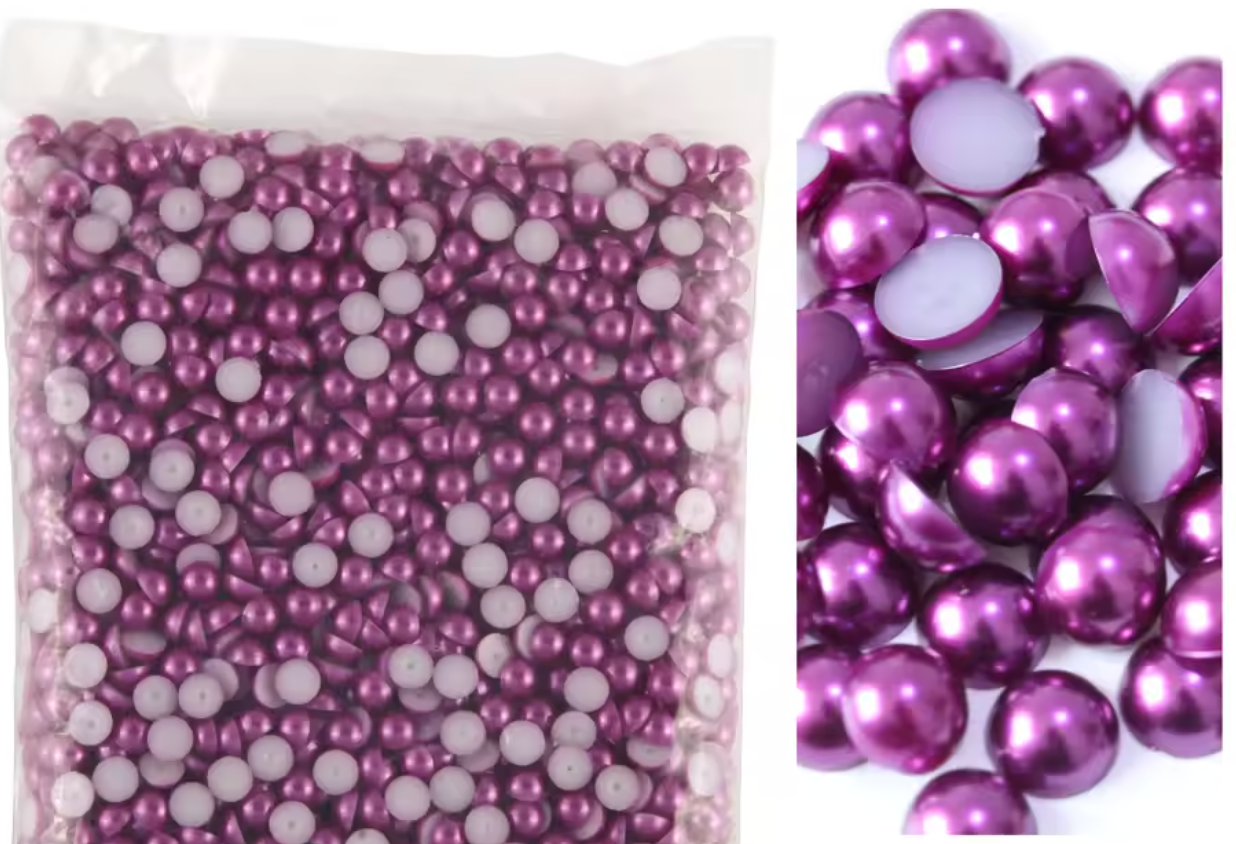 Dark Amethyst Matt Flatback Pearls Rhinestones & Flatbacks
