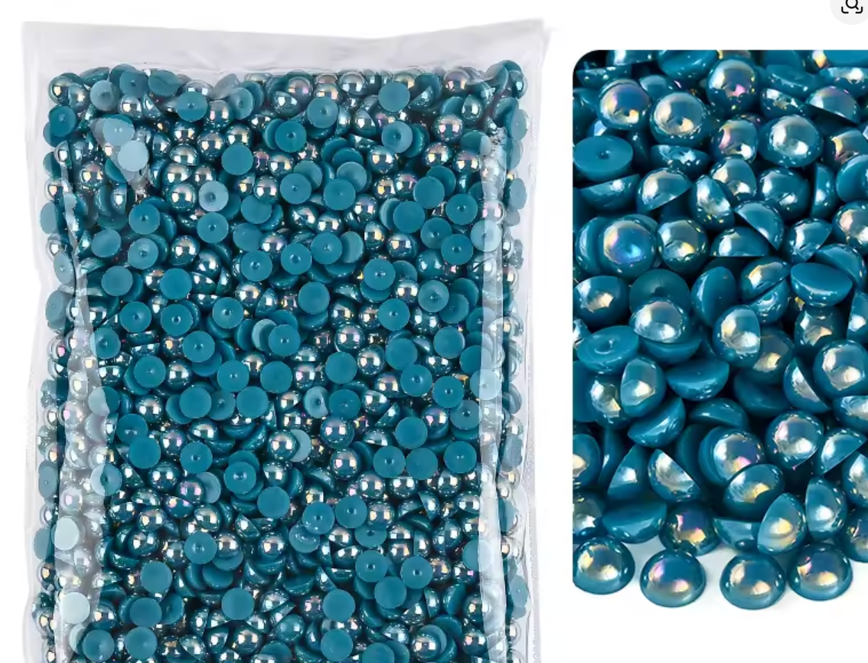 AB Peacock Flatback Pearls Rhinestones & Flatbacks
