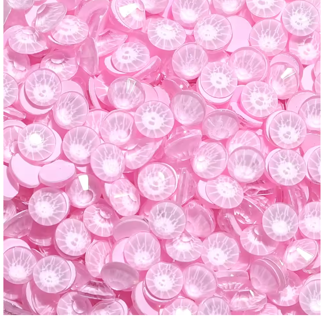 Snowy Light Pink Neon Glass Rhinestones