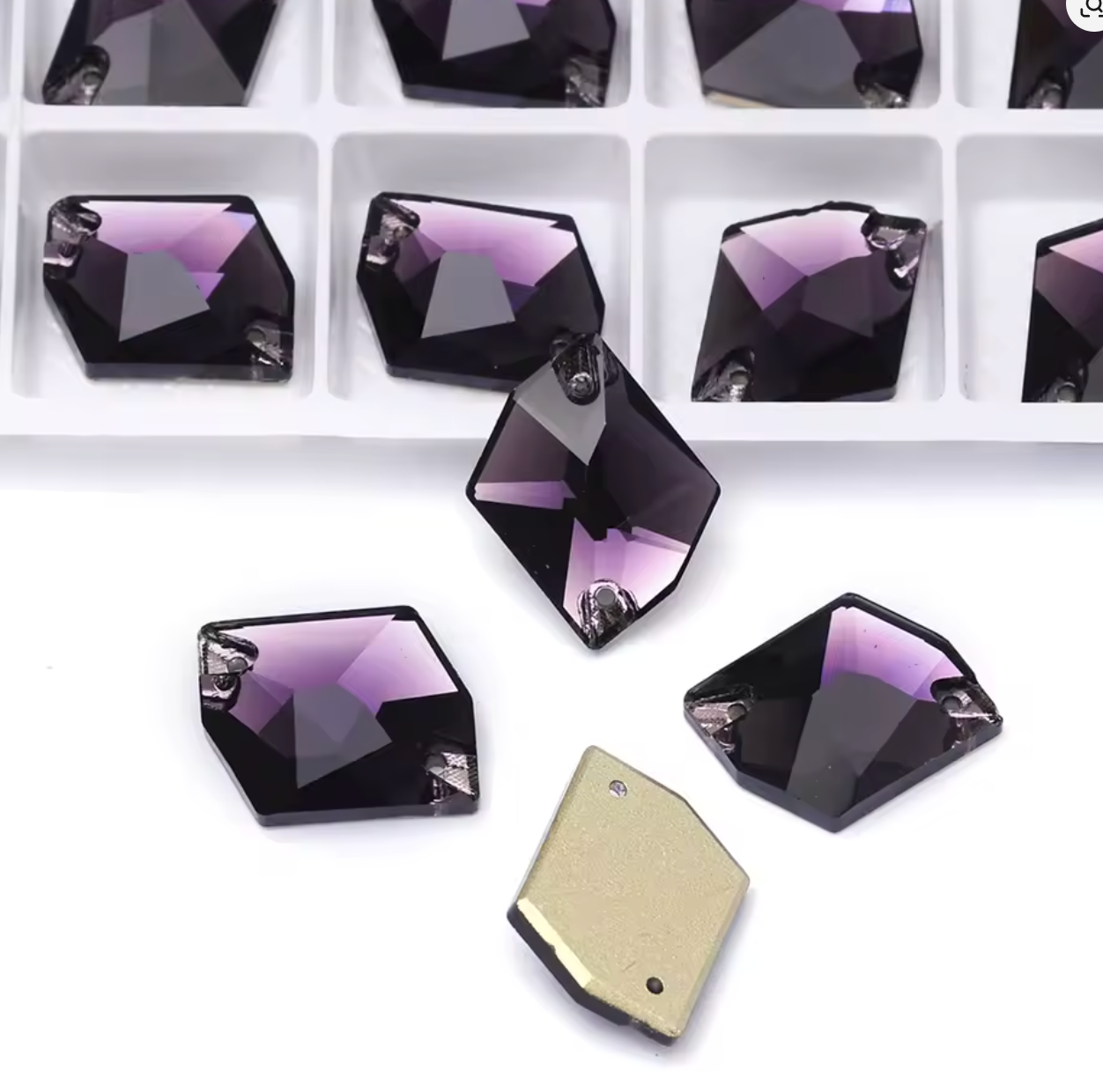 Premium Amethyst Glass Squashed Square