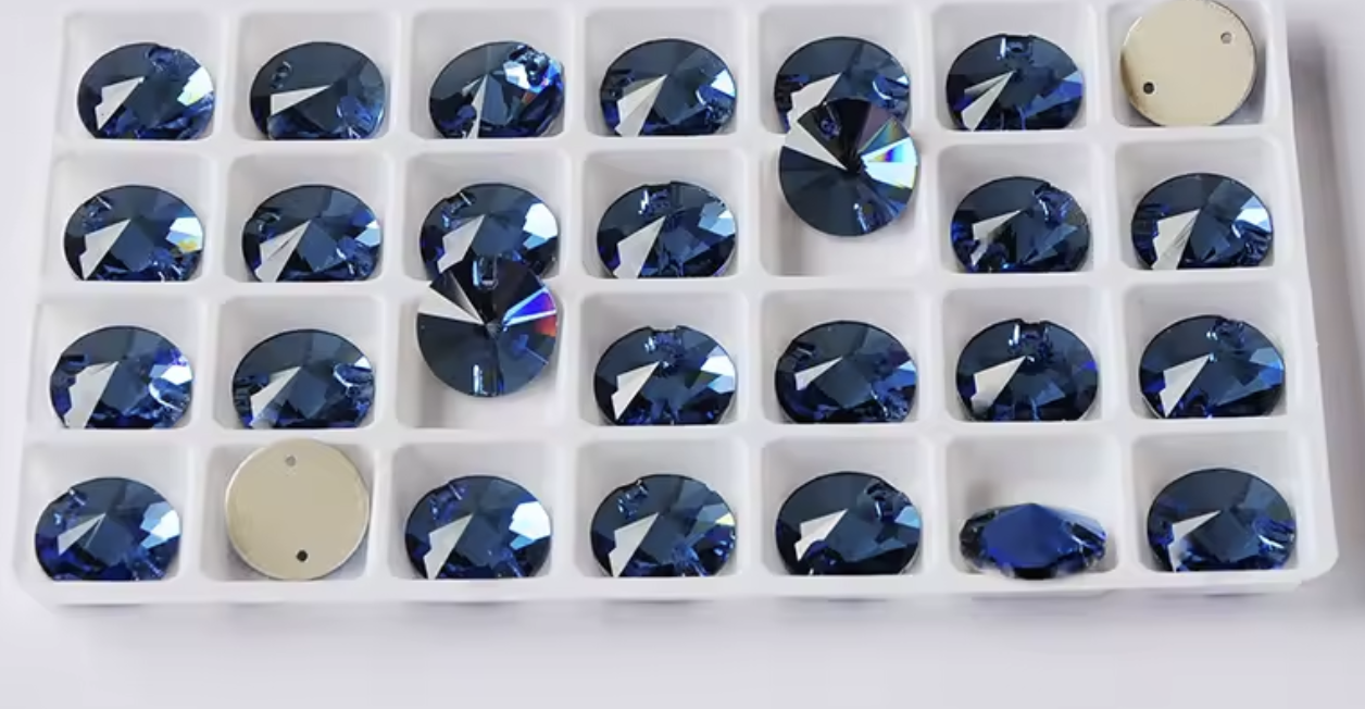 Premium Sapphire Glass Rivoli Rhinestones & Flatbacks