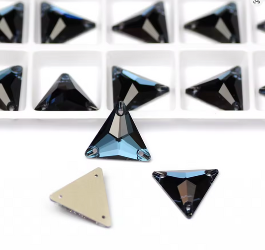 Premium Ultra Glass Montana Triangles Rhinestones & Flatbacks