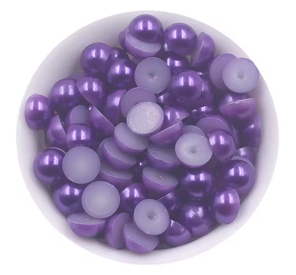 Premium Very Violet Matt Flatback Pearls Rhinestones & Flatbacks