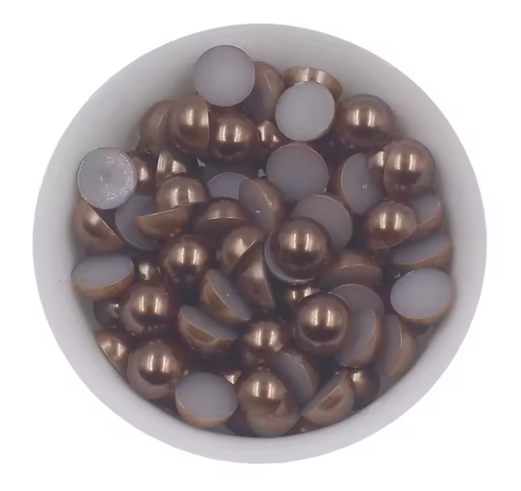 Premium Chocolate Matt Flatback Pearls Rhinestones & Flatbacks