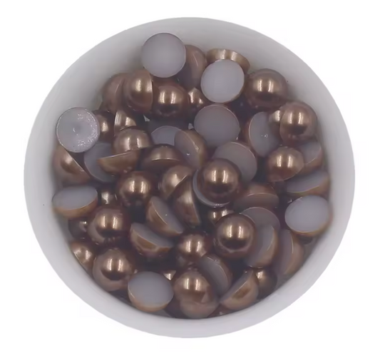 Premium Chocolate Matt Flatback Pearls Rhinestones & Flatbacks