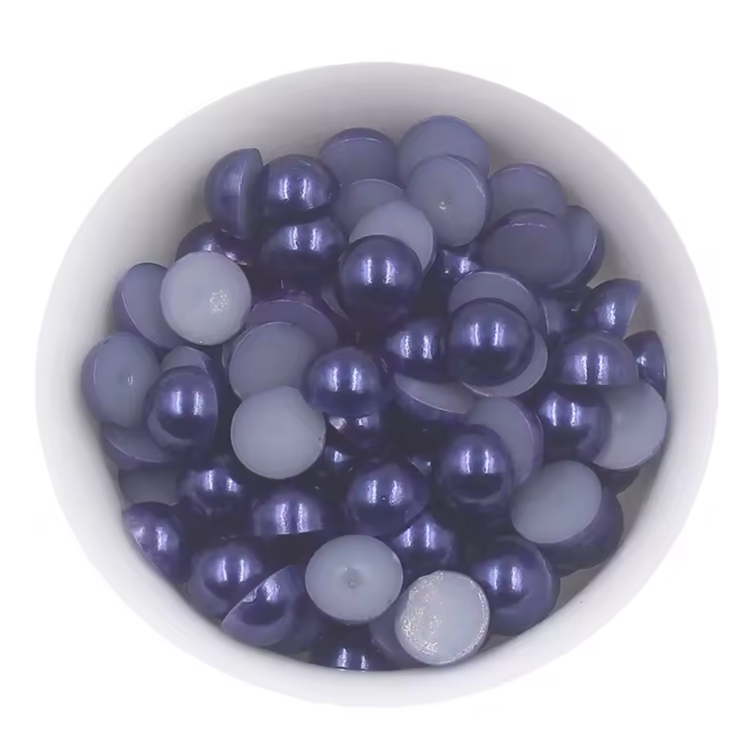 Premium Ink Blue Matt Flatback Pearls Rhinestones & Flatbacks