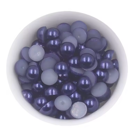 Premium Ink Blue Matt Flatback Pearls Rhinestones & Flatbacks