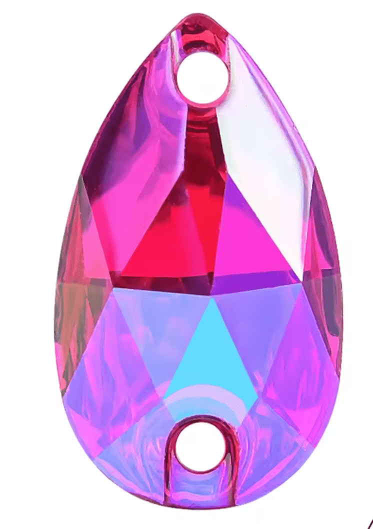 Siam AB Resin Square & Teardrop Rhinestones & Flatbacks