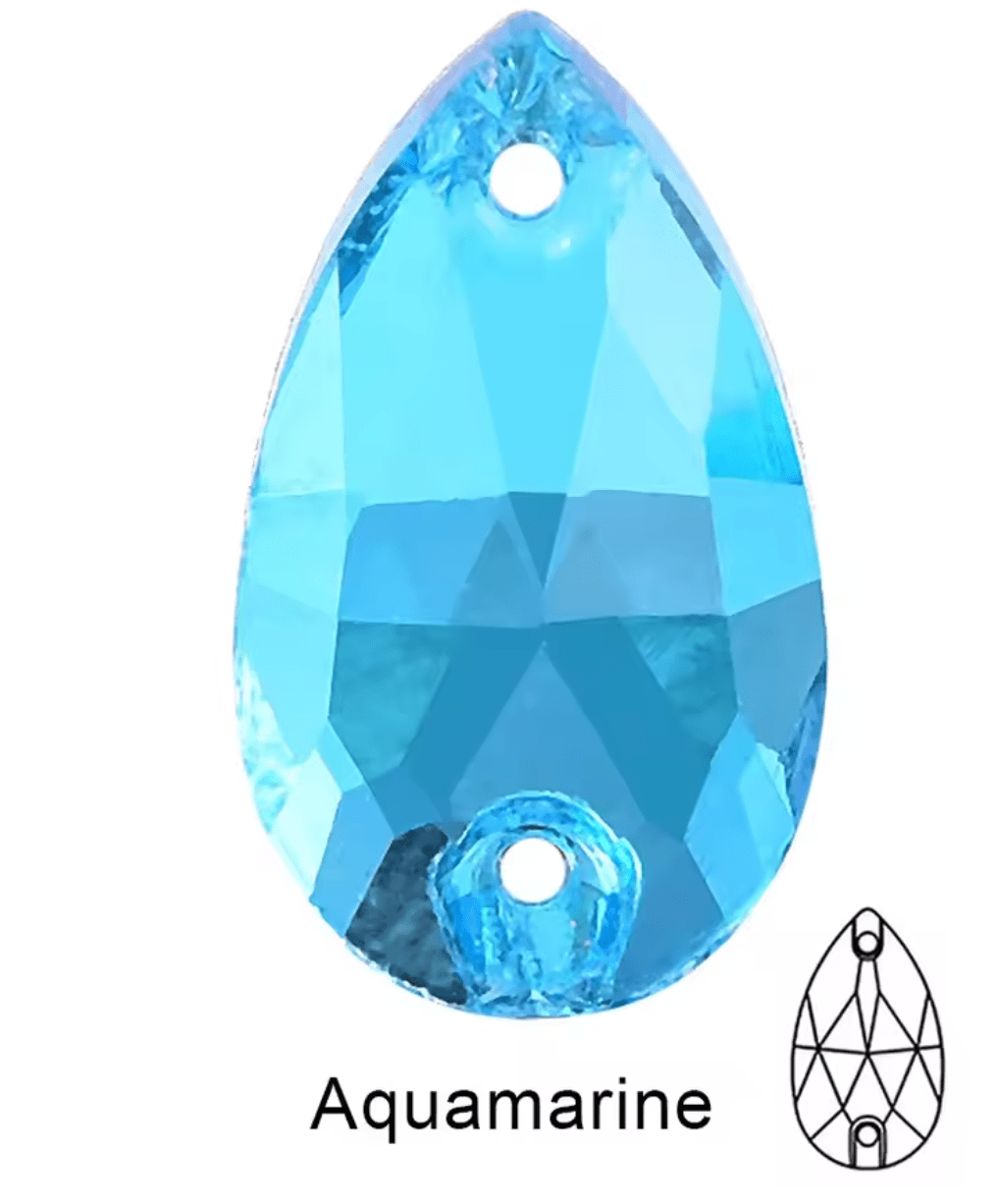 Standard Aquamarine Teardrops Rhinestones & Flatbacks