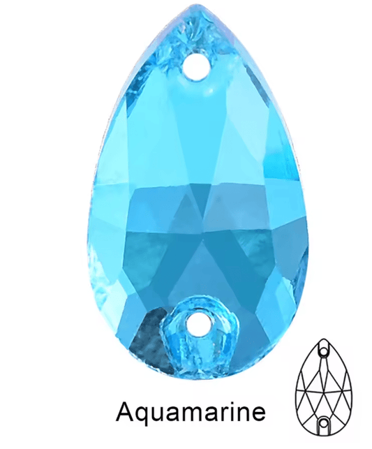 Standard Aquamarine Teardrops Rhinestones & Flatbacks