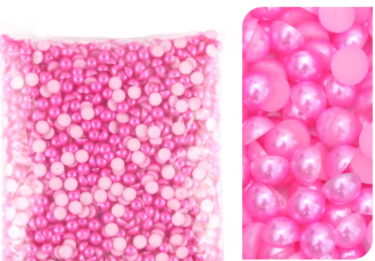 Rose Matt Flatback Pearls Rhinestones & Flatbacks