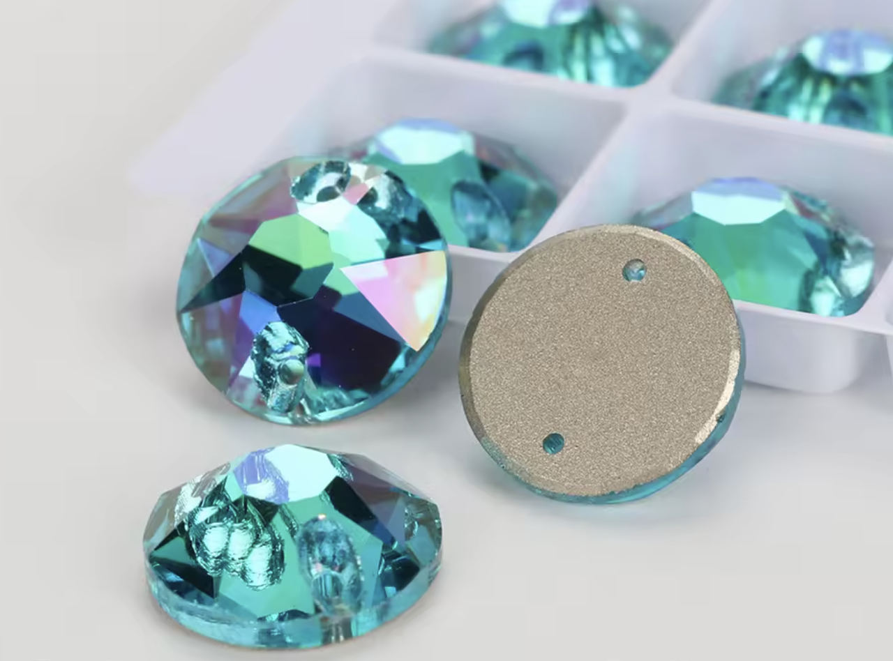 Aquamarine AB Rivoli Glass Rhinestones & Flatbacks