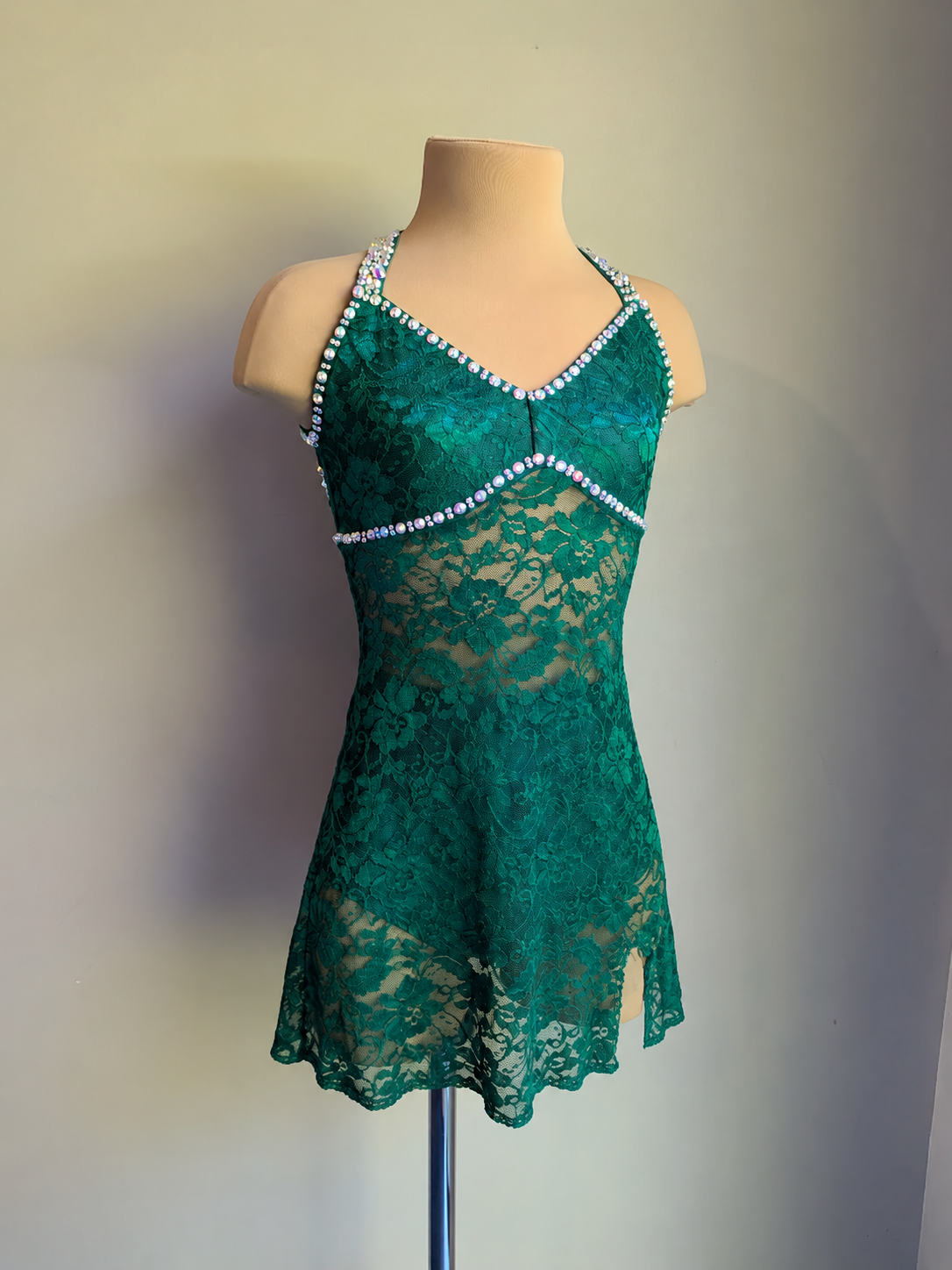 Emerald Silhouette 2.0 Slip Dress - Barely There Dazzling by DMDC 