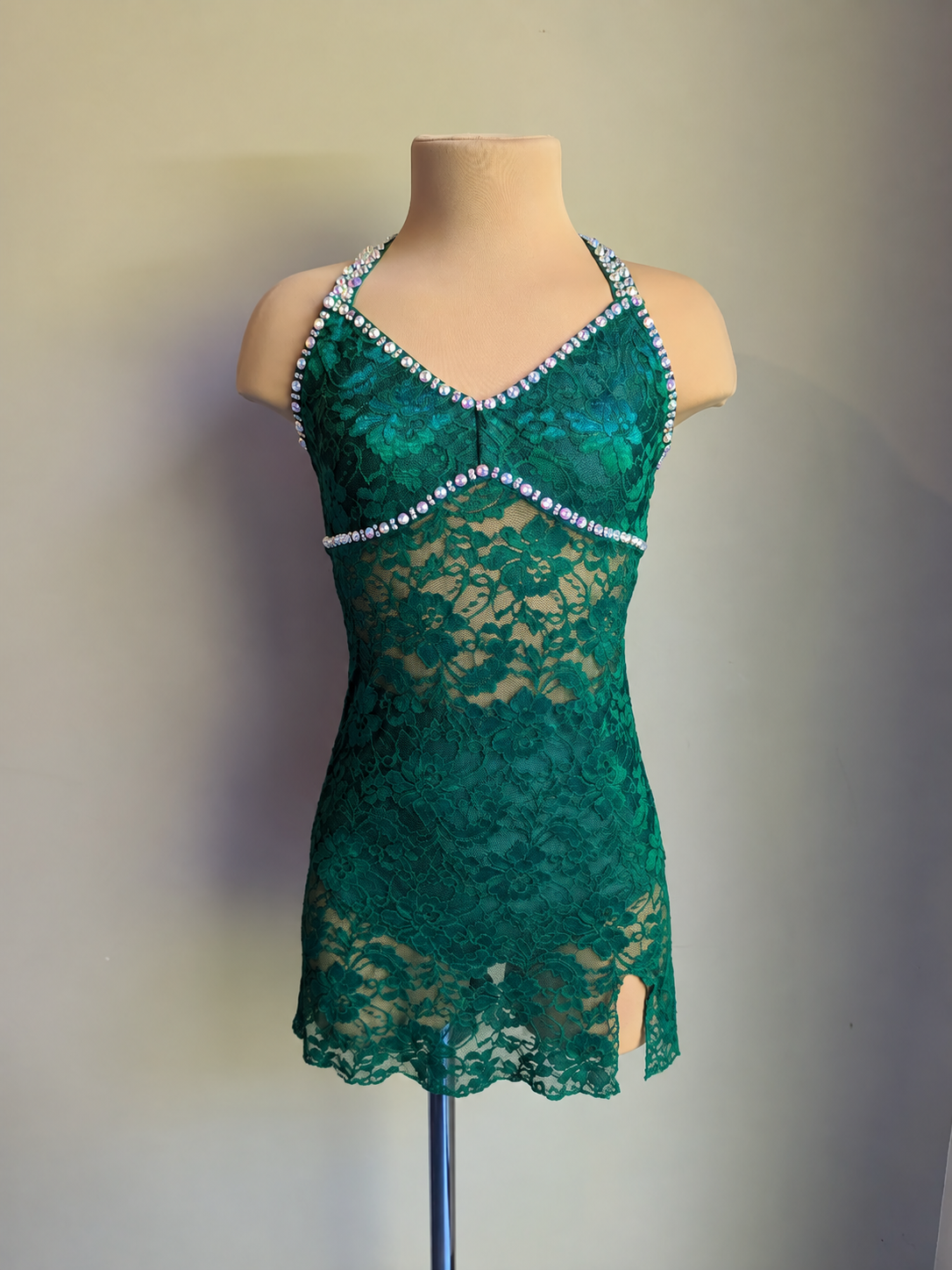Emerald Silhouette 2.0 Slip Dress - Barely There Dazzling by DMDC 