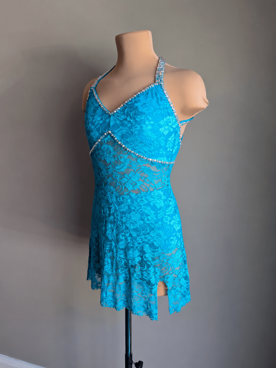 Teal Silhouette Slip Dress - Barely There Dazzling by DMDC 