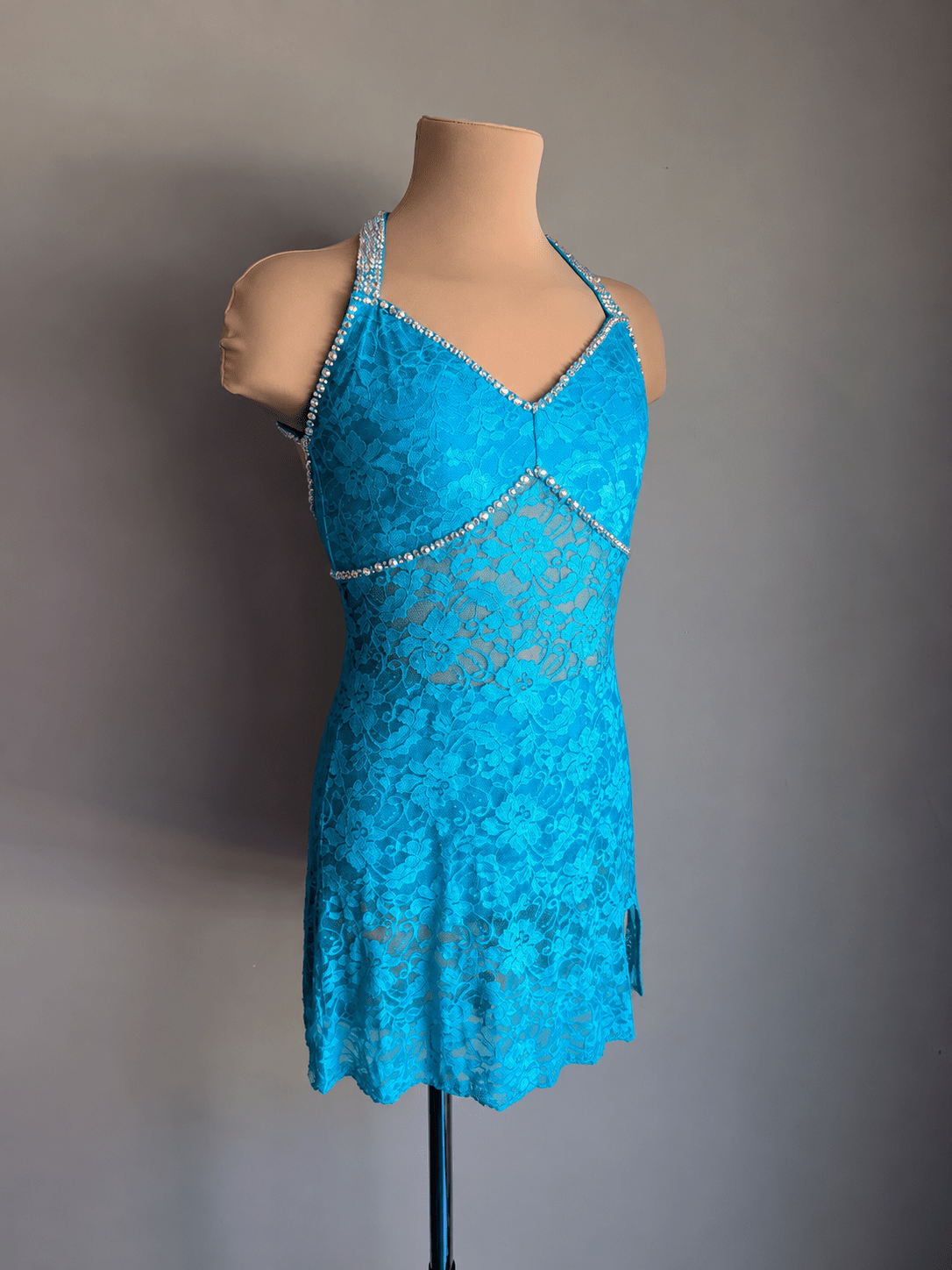 Teal Silhouette Slip Dress - Barely There Dazzling by DMDC 