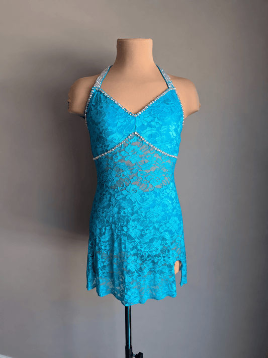 Teal Silhouette Slip Dress - Barely There Dazzling by DMDC 