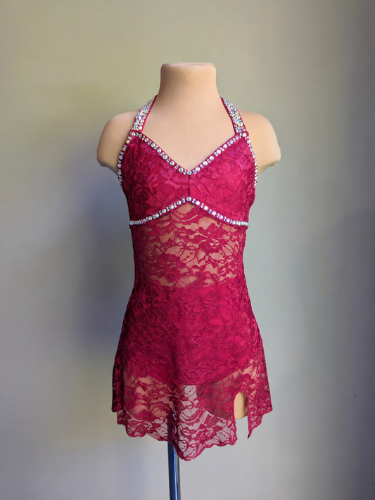 Burgundy Silhouette 2.0 Slip Dress - Barely There Dazzling by DMDC 