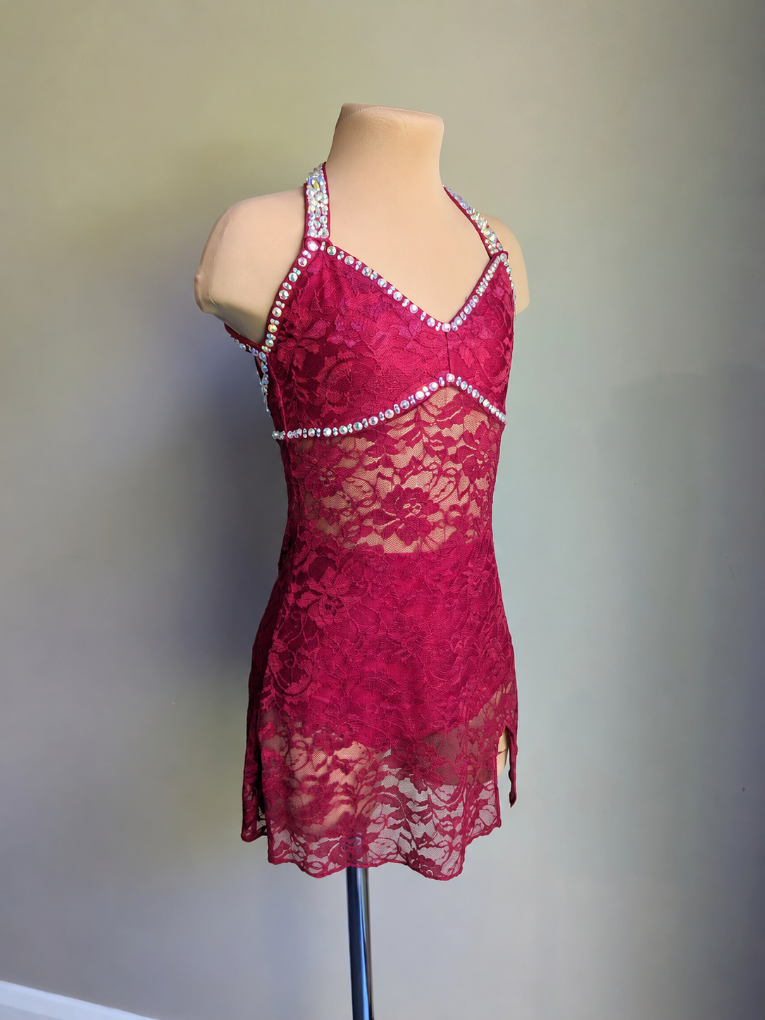 Burgundy Silhouette 2.0 Slip Dress - Barely There Dazzling by DMDC 