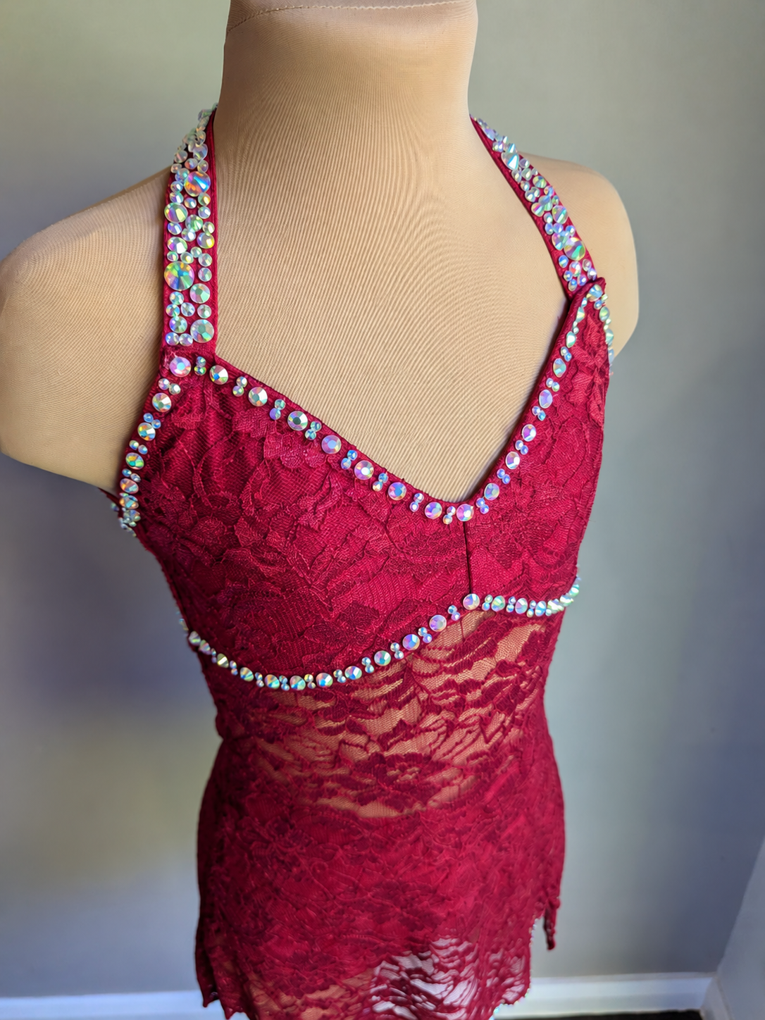 Burgundy Silhouette 2.0 Slip Dress - Barely There Dazzling by DMDC 