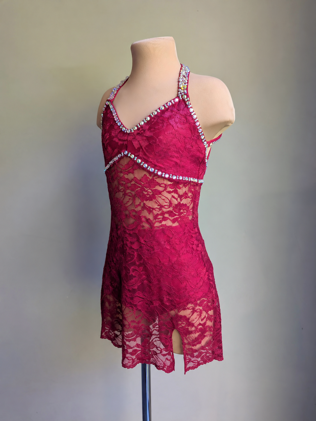 Burgundy Silhouette 2.0 Slip Dress - Barely There Dazzling by DMDC 