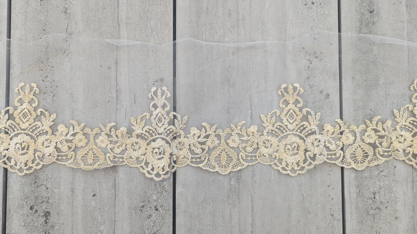 Antique Gold Border Embroidery Trim - Lot - Dazzle Me Dancewear