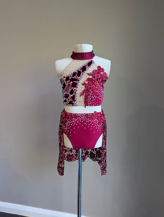 Burgundy Melody | 10 - 12yrs - Dazzle Me Dancewear