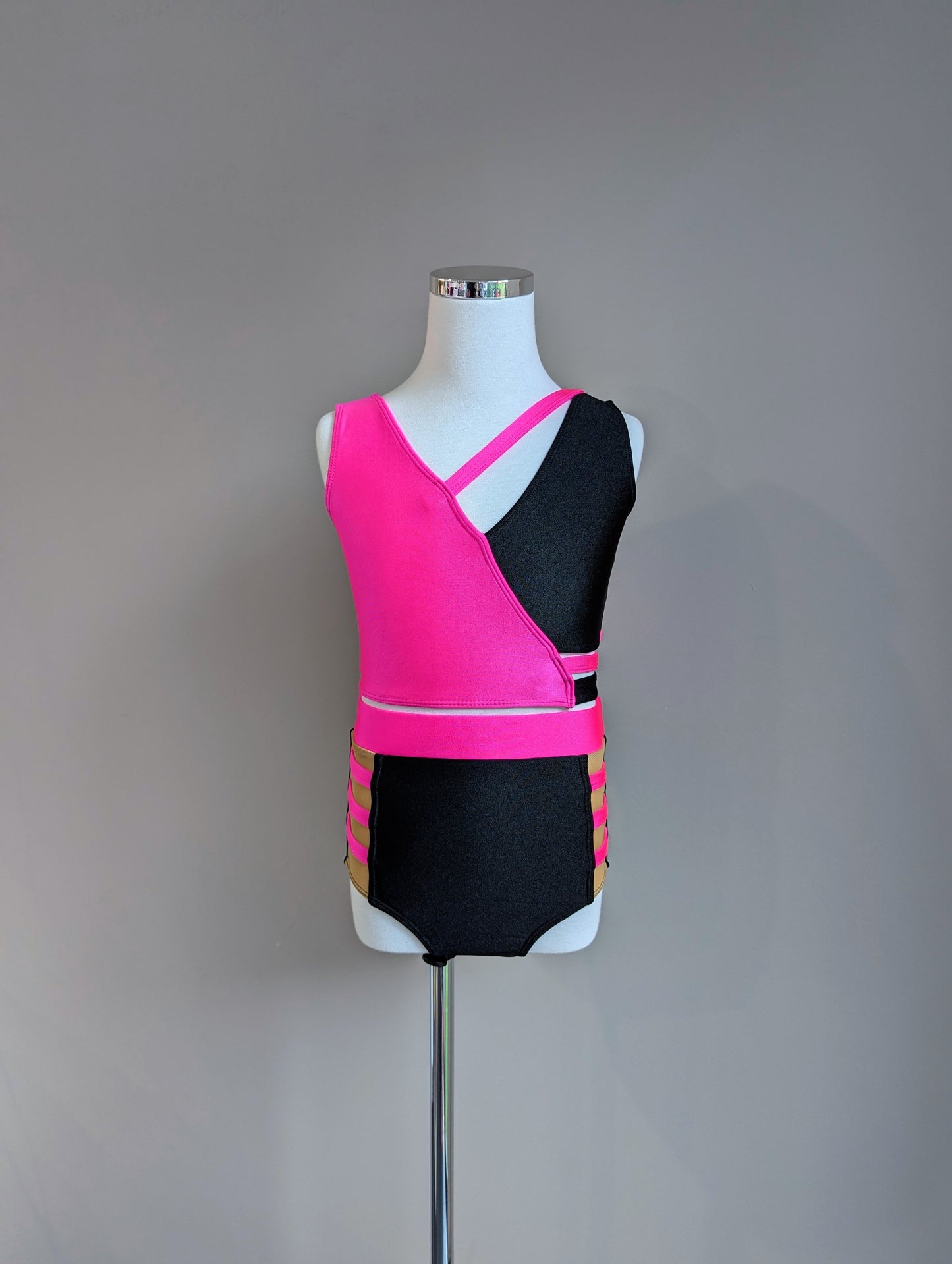 Charlotte Crop - Black & Pink - Dazzle Me Dancewear