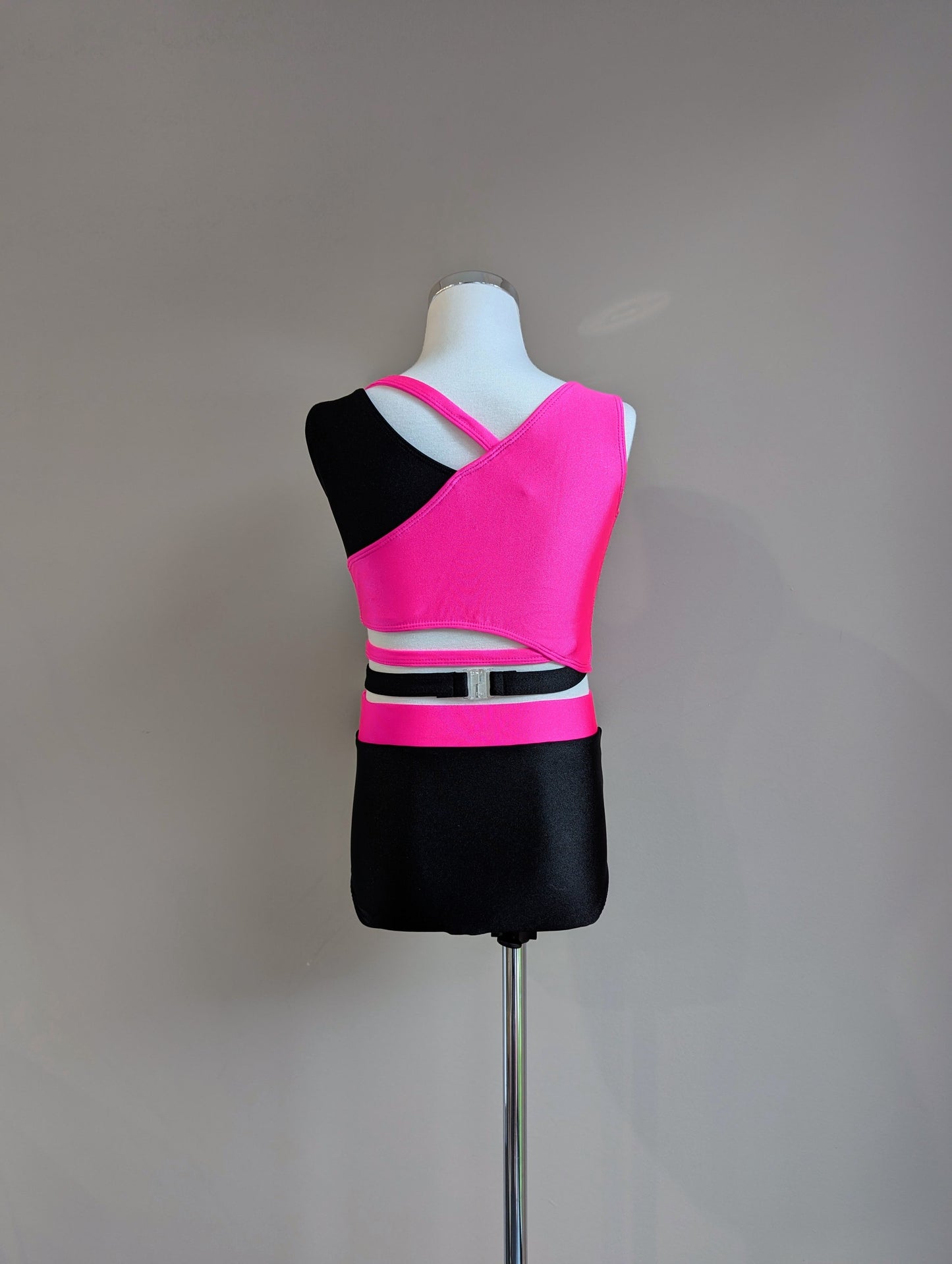 Charlotte Crop - Black & Pink - Dazzle Me Dancewear