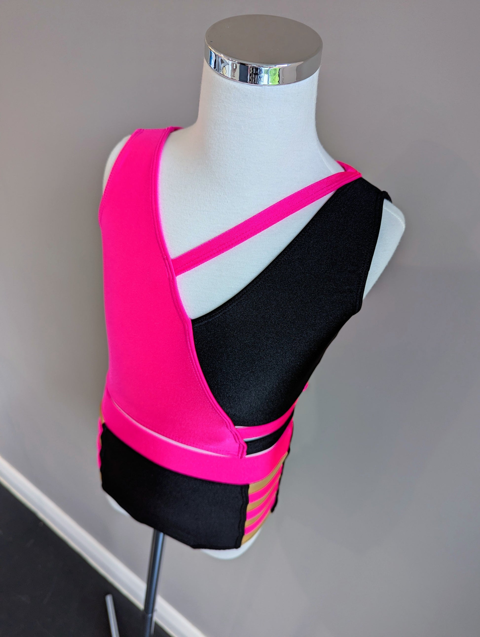 Charlotte Crop - Black & Pink - Dazzle Me Dancewear