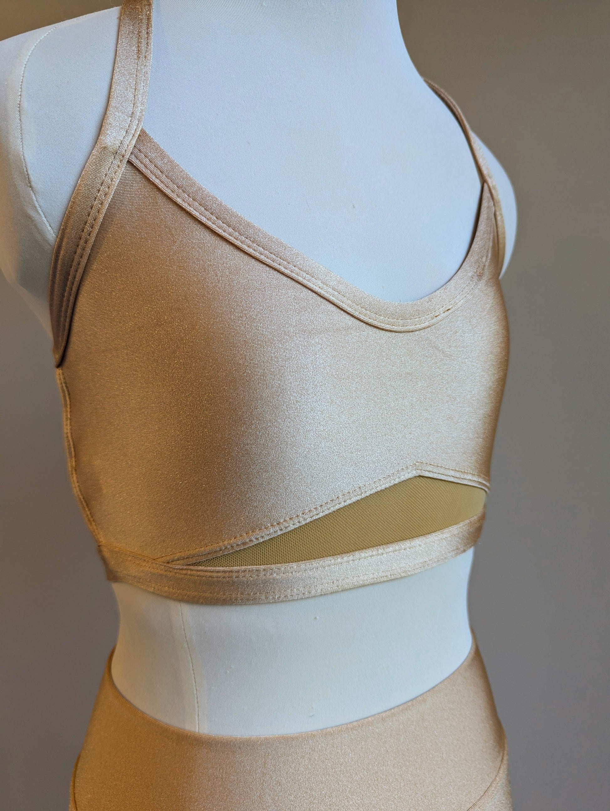 Estelle Crop - Golden Nude - Dazzle Me Dancewear