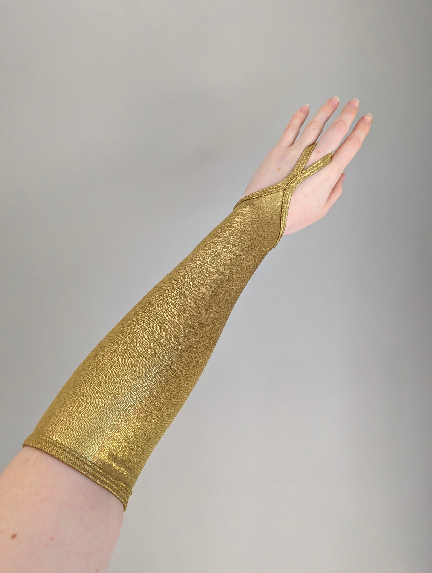 Finger Point Gloves - Gold Hologram - Dazzle Me Dancewear