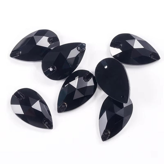 Glass Black Teardrops - Dazzle Me Dancewear