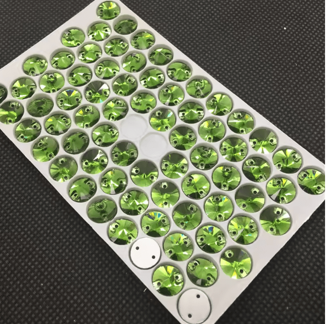 Glass Peridot Rivoli - 12mm - Dazzle Me Dancewear