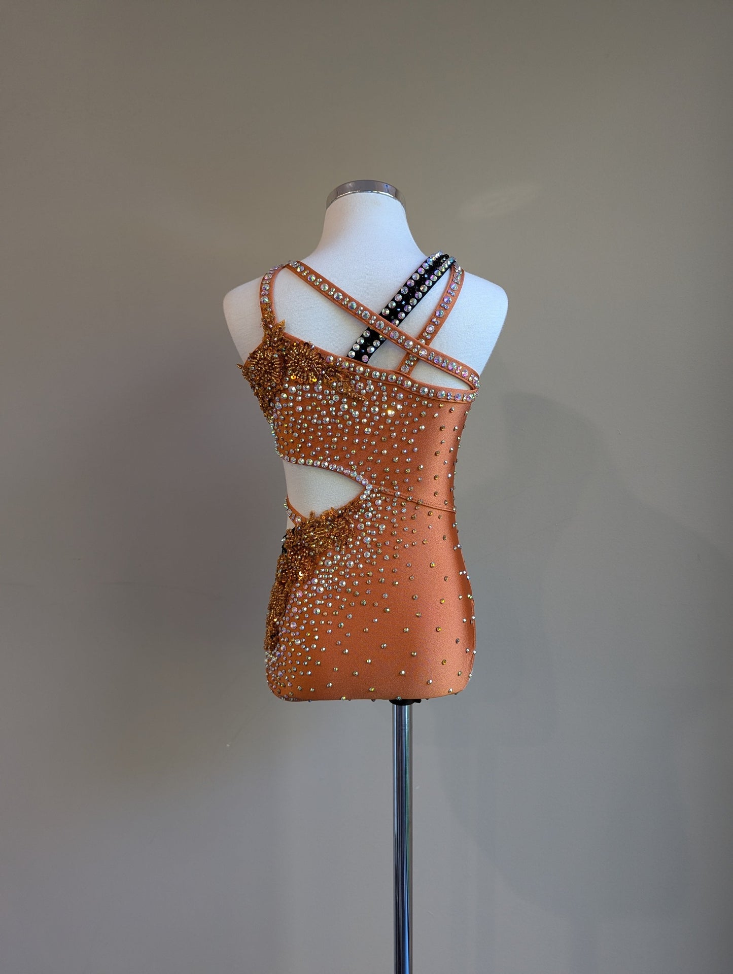 Jaffa Leotard in Copper & Black - Decorated by DMDC