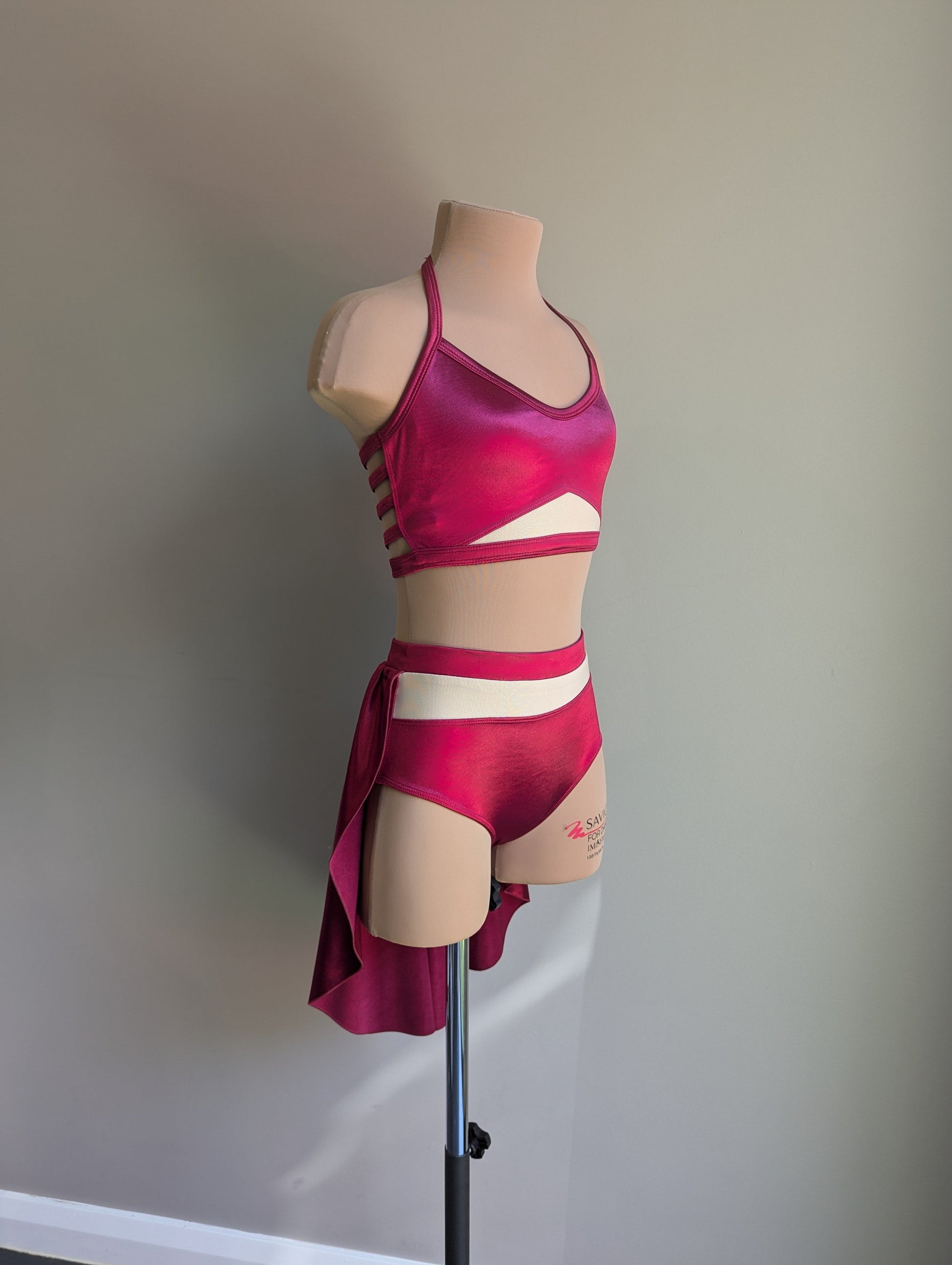 Jasmine Set - Burgundy Satin - Dazzle Me Dancewear