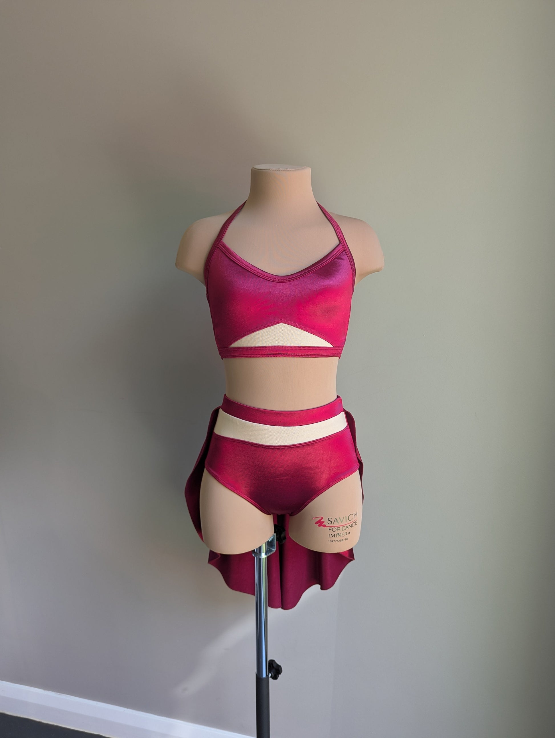 Jasmine Set - Burgundy Satin - Dazzle Me Dancewear