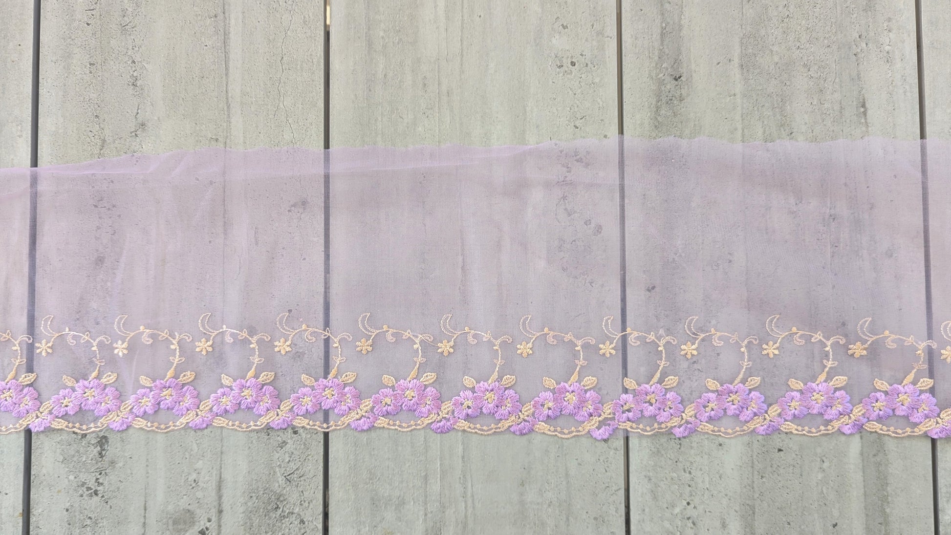 Lilac Border Embroidered Trim - Lot - Dazzle Me Dancewear