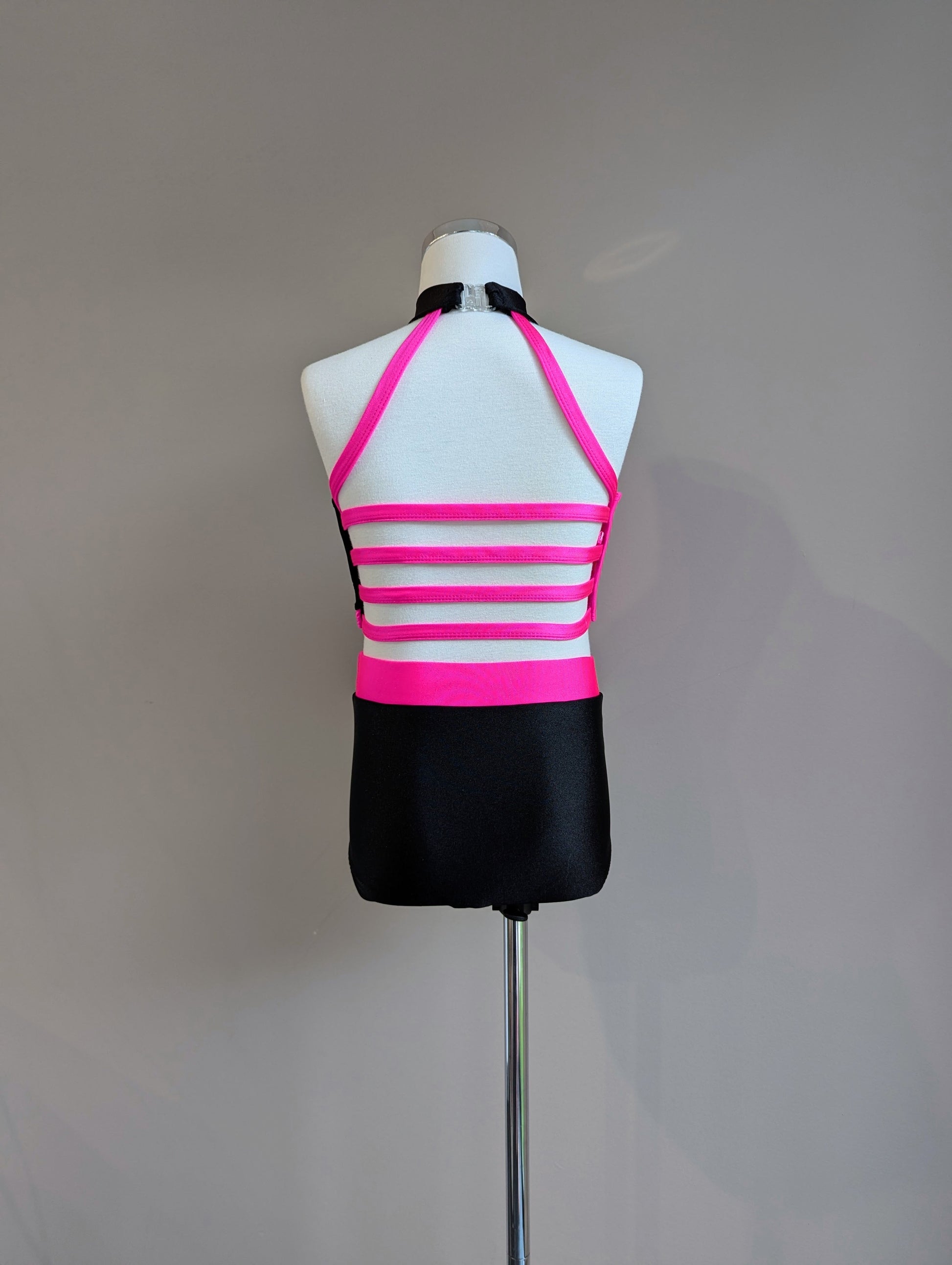 Noelle Crop - Black & Pink - Dazzle Me Dancewear